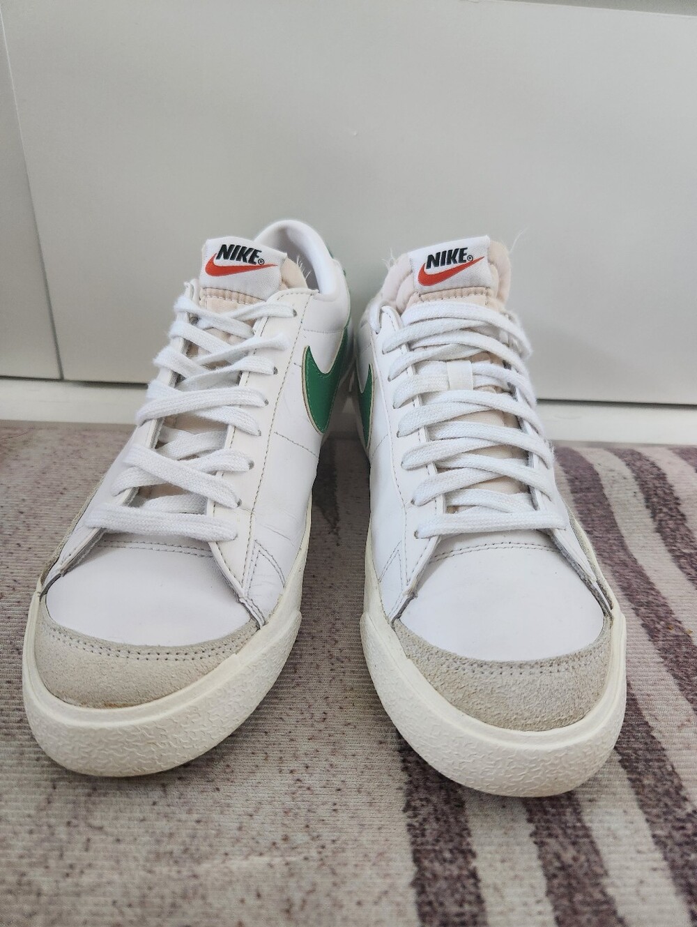 Nike Blazer Low 77 Vintage White Pine Green Size UK 7 EUR 41 US 8